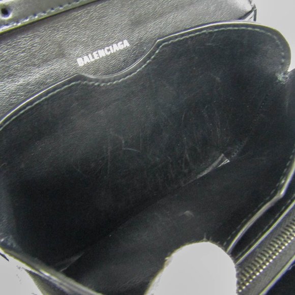 Balenciaga B Logo 592898 Women's Leather Shoulder Bag Black - Picture 11 of 14